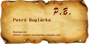 Petró Boglárka névjegykártya